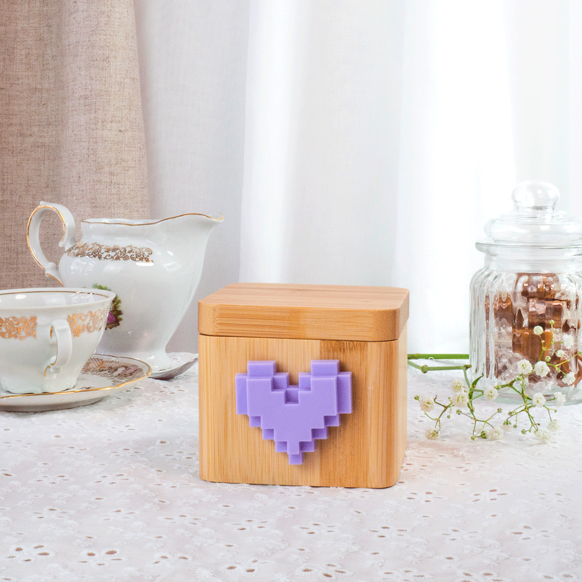 coeur lila lovebox cadeau couple 